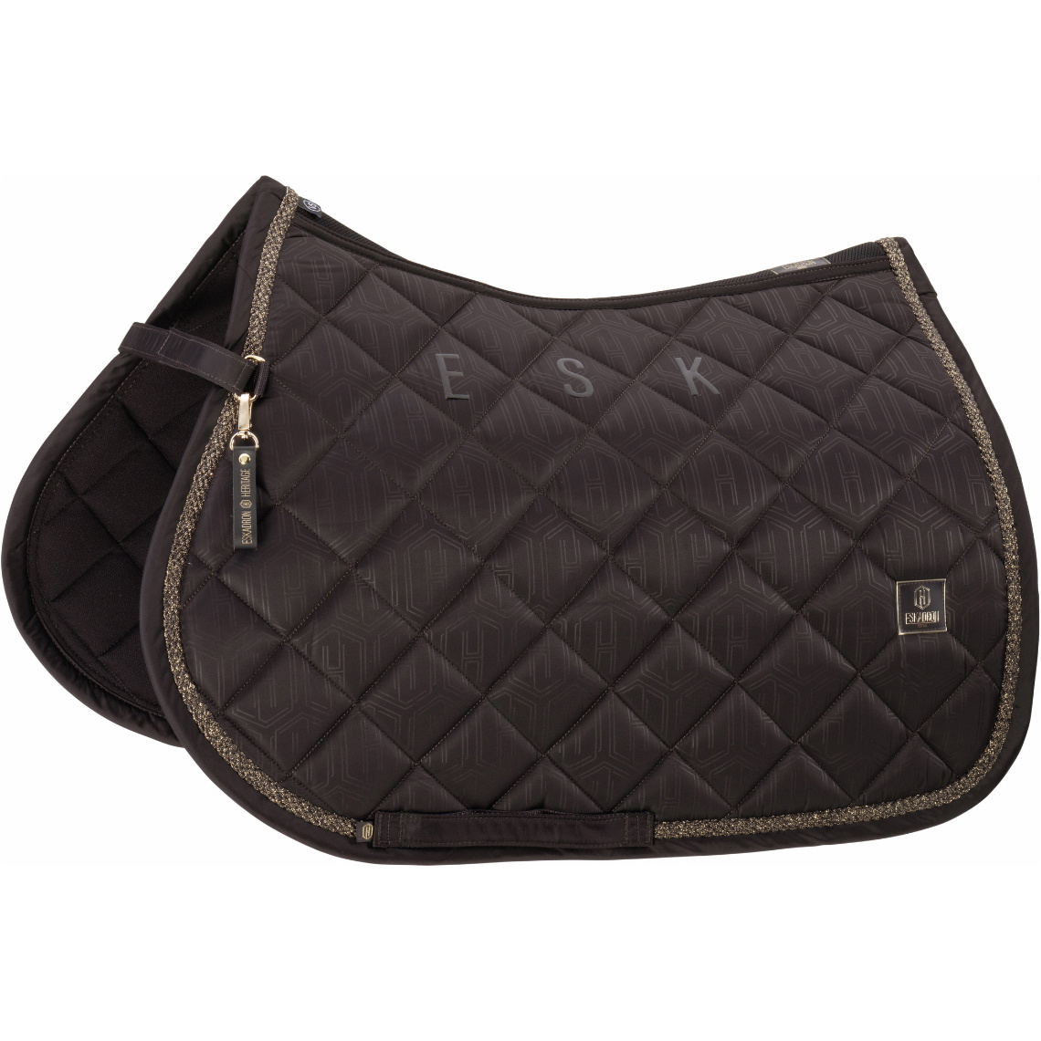 2025 Eskadron Heritage Glossy Saddle Cloth 215858 445 090 - Black Truffle
